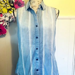 Beach lunch lounge button front blouse